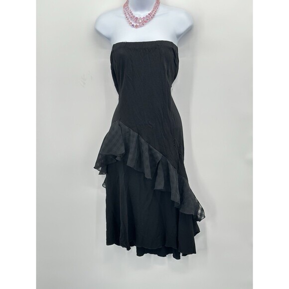 Y2K Skirt Small Embroidered Asymmetrical Fairy Goblin Whimsigoth Hippie Boho Blk - Picture 1 of 10